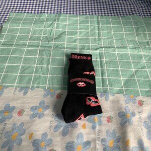 Chrome Hearts Black Jacquard Knit Mid-Length Socks